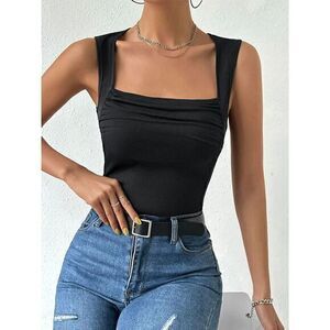 Commense‎ Solid Square Neck Cami Top Size XS